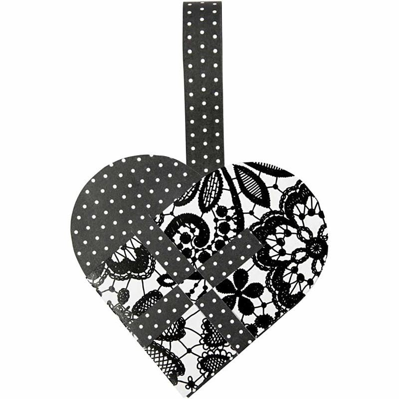 Gevlochten harten, afm 14,5x10 cm, 120 gr, 8 set/ 1 doos [HOB-25153]