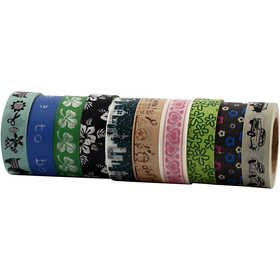 Masking Tape, B: 15 mm, 10x10 m/ 1 doos [HOB-25215]