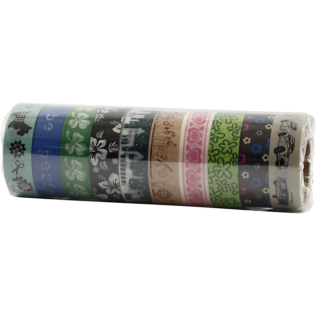 Masking Tape, B: 15 mm, 10x10 m/ 1 doos [HOB-25215]