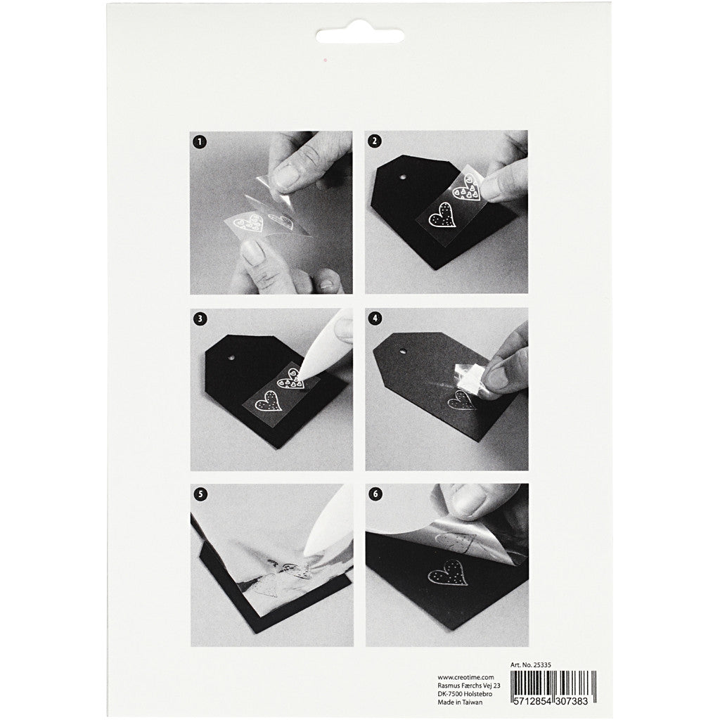 Deco folie en transfer vel, bloemen, vel 15x15 cm, roze, zilver, 4 vel/ 1 doos [HOB-25335]