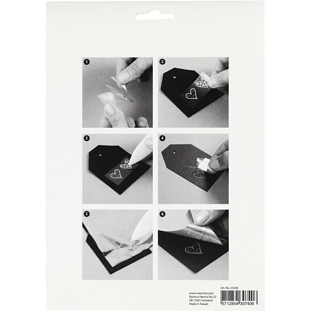 Deco folie en transfervel, vuurtoren, vel 15x15 cm, blauw, zilver, 2x2 vel/ 1 doos [HOB-25336]