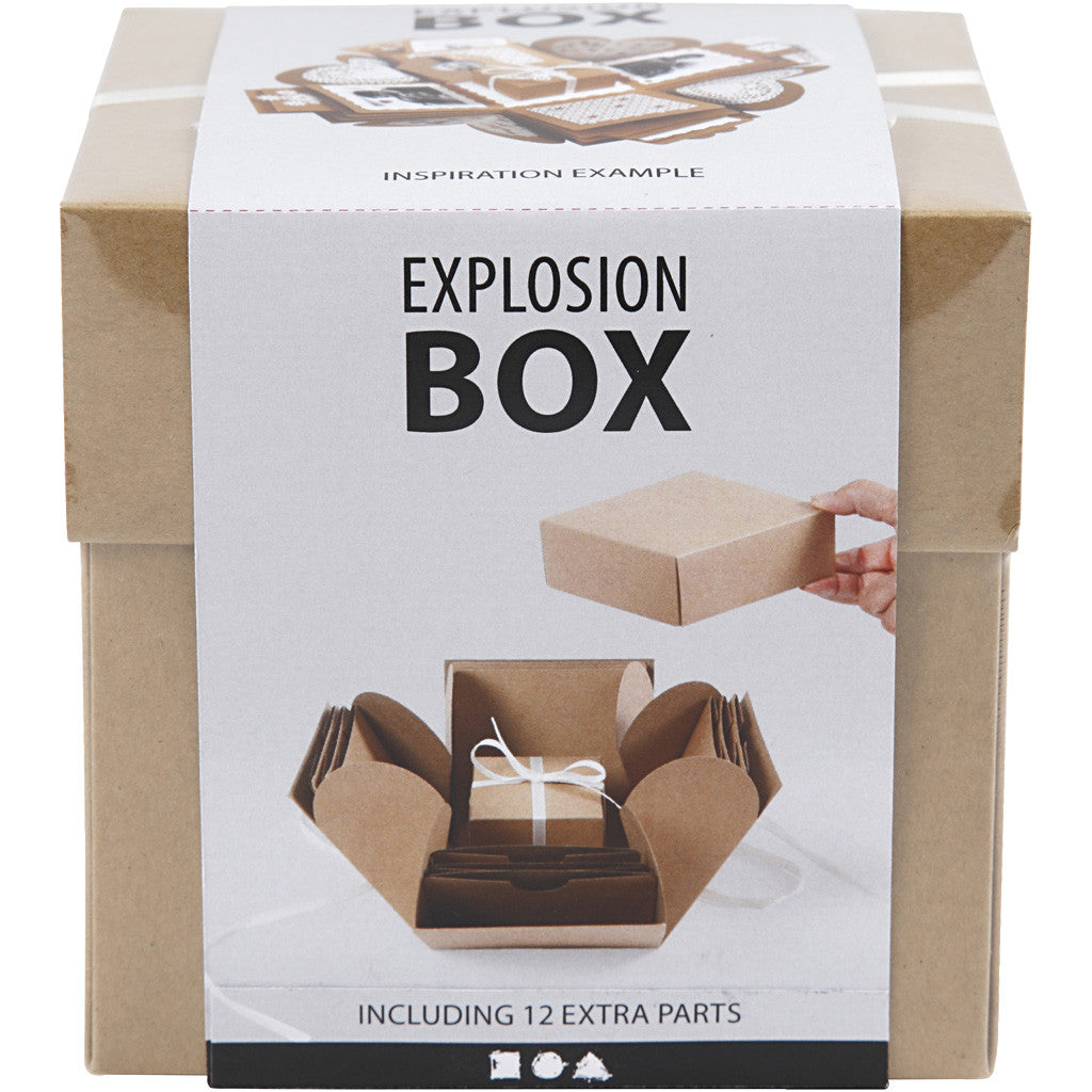 Explosion box, afm 7x7x7,5+12x12x12 cm, naturel, 1 stuk [HOB-25380]