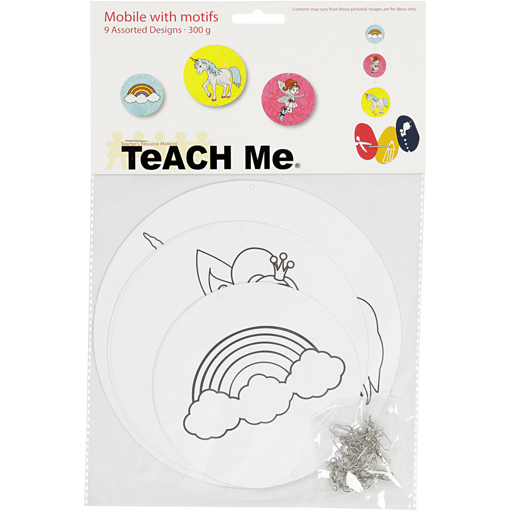 Mobielen met motief, d 12+15+18 cm, 300 gr, wit, 3 set/ 1 doos [HOB-25459]