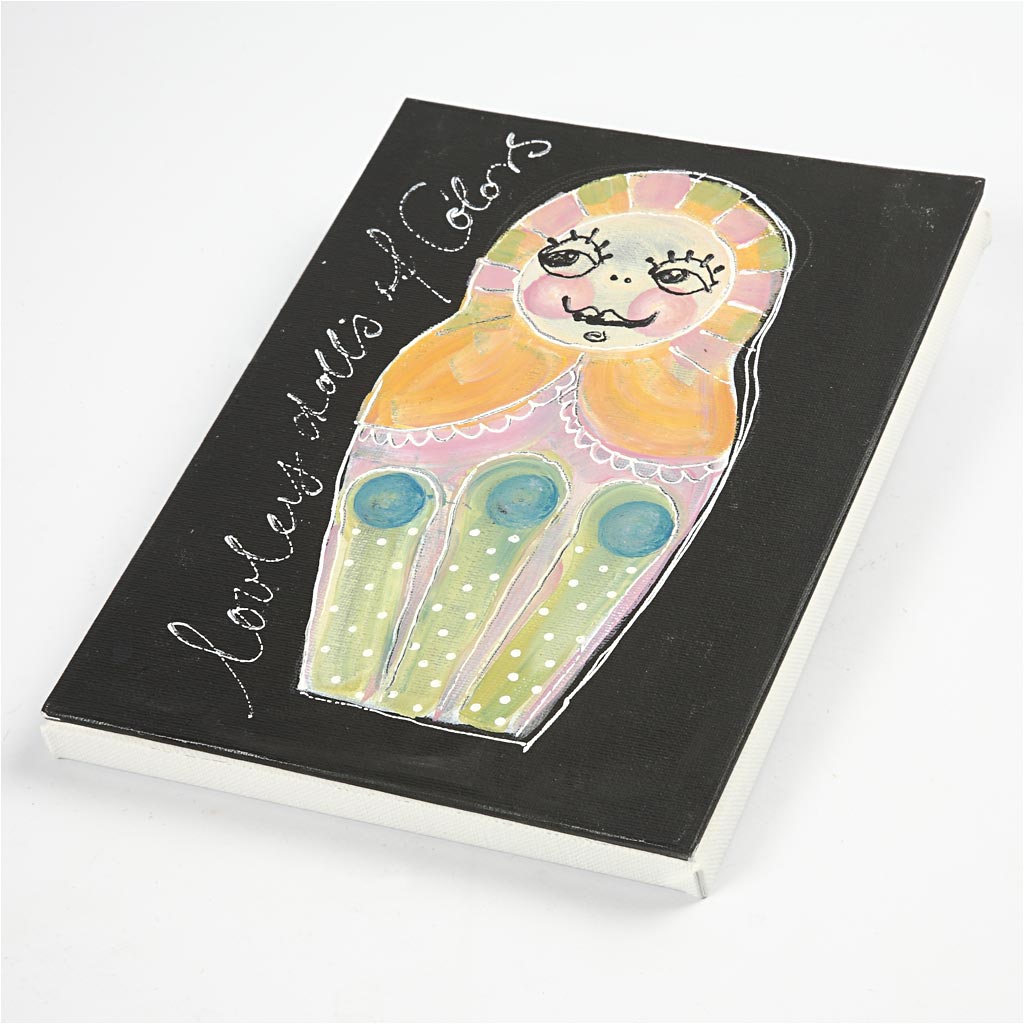 Gespannen canvas, D: 1,6 cm, afm 30x30 cm, 280 gr, wit, 40 stuk/ 1 doos [HOB-25748]