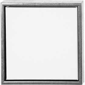 Canvas met lijst, afm 30x30 cm, 360 gr, antiek zilver, wit, 1 stuk [HOB-25755]