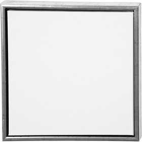 Canvas met lijst, afm 40x40 cm, 360 gr, antiek zilver, wit, 1 stuk [HOB-25757]