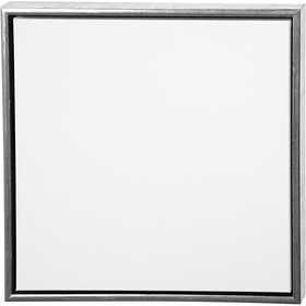 Canvas met lijst, afm 50x50 cm, 360 gr, antiek zilver, wit, 1 stuk [HOB-25759]