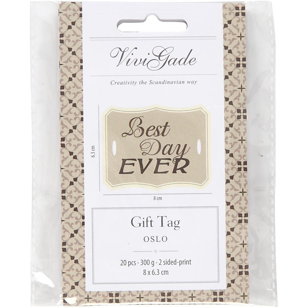 Labels, afm 8x6,3 cm, 300 gr, 20 stuk/ 1 doos [HOB-26338]