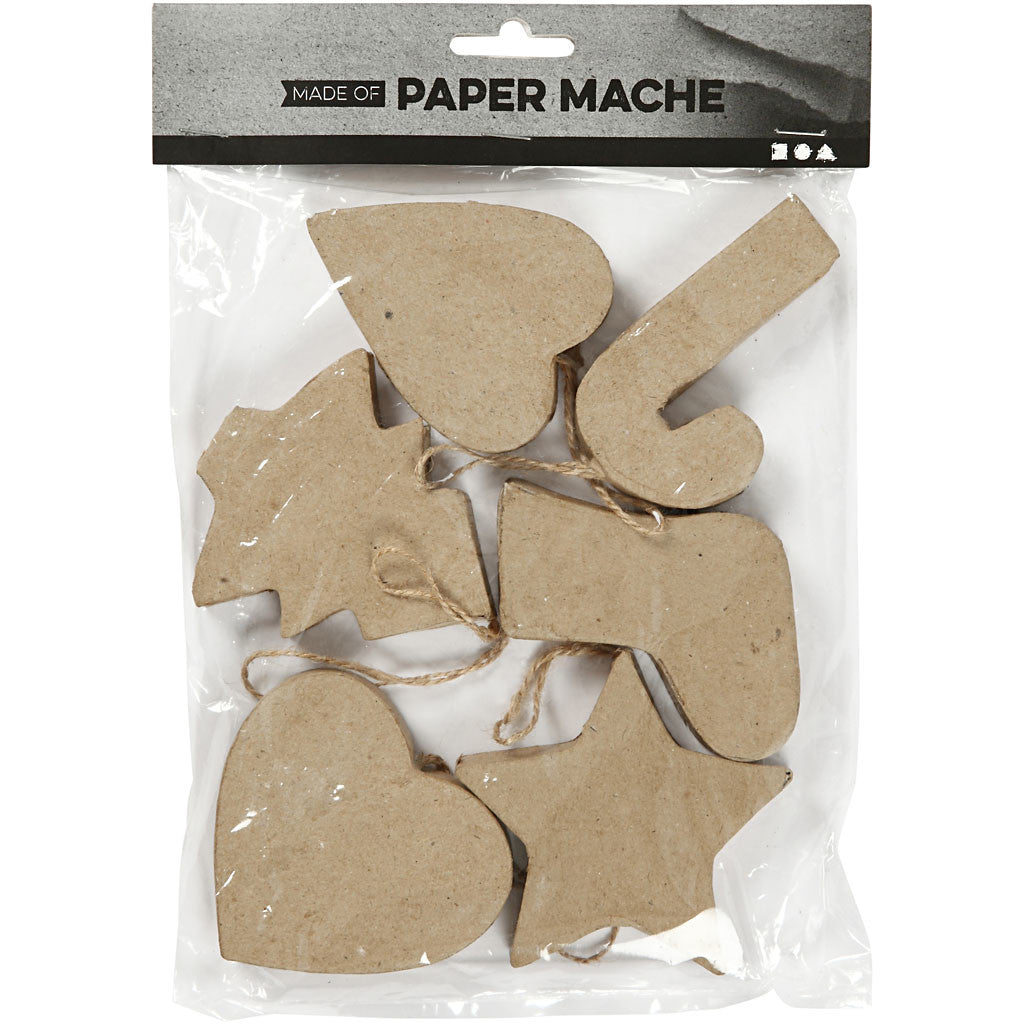 Kersthangers, H: 7+8 cm, 6 stuk/ 1 doos [HOB-267013]