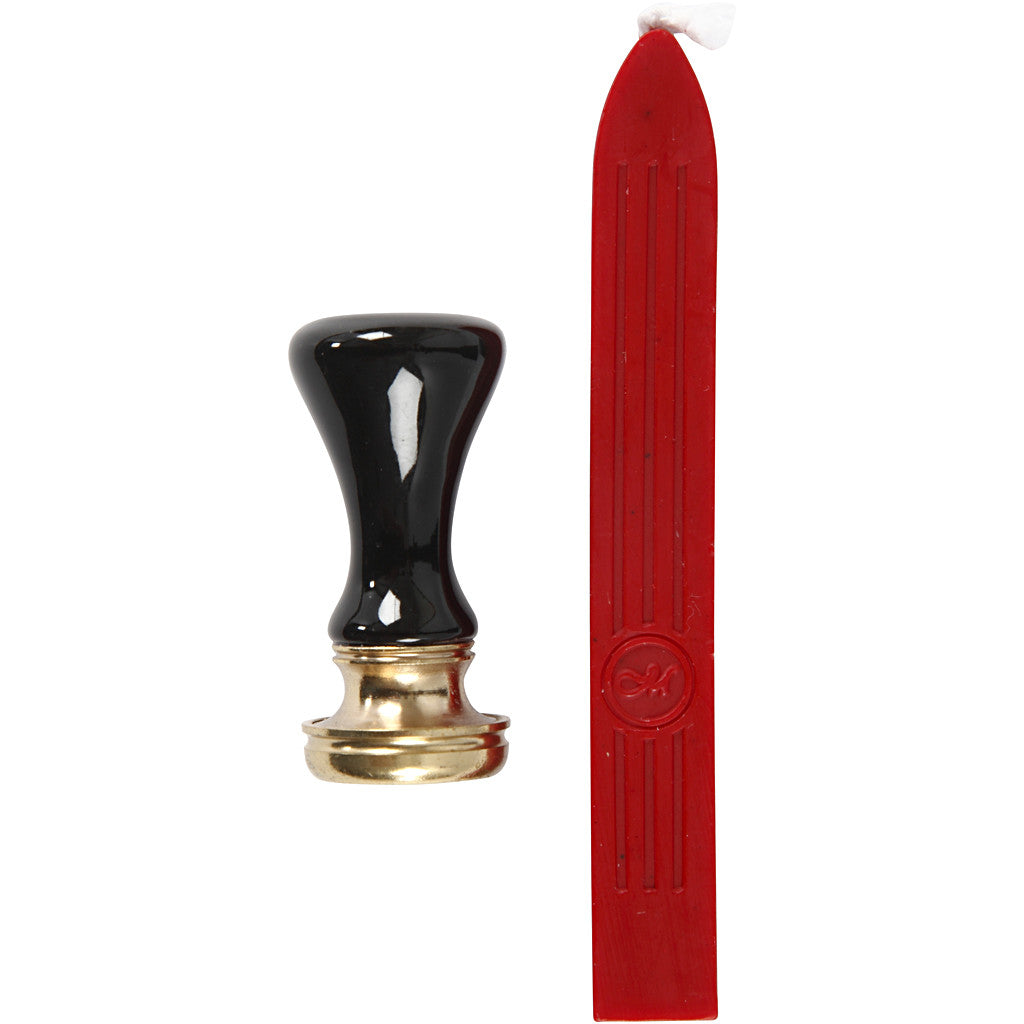 Zegel set, d 17 mm, rood, 1 set [HOB-270281]