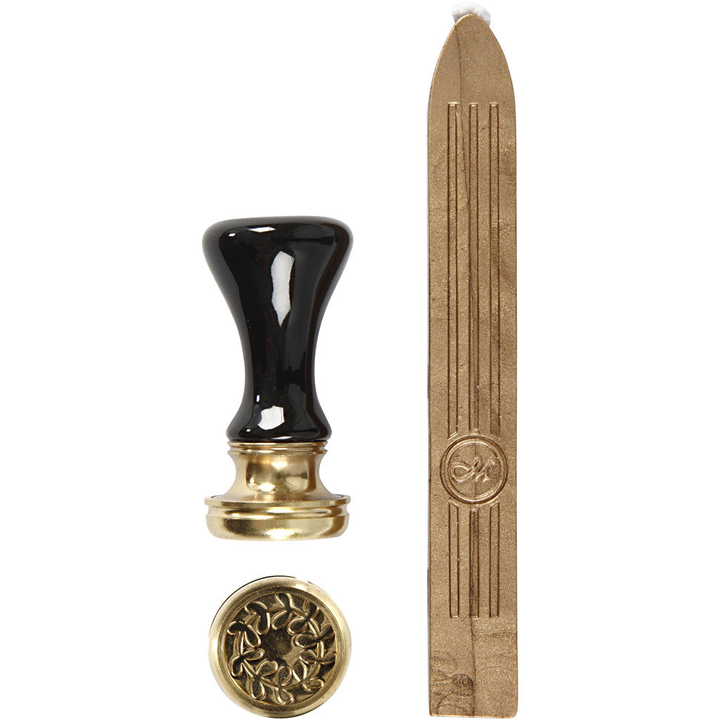 Zegel set, d 17 mm, goud, 1 set [HOB-270282]