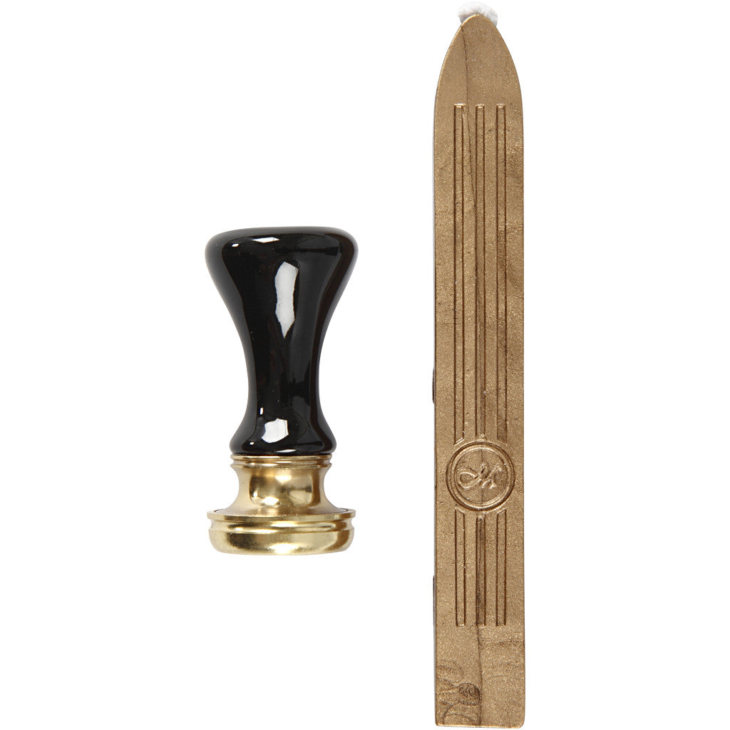 Zegel set, d 17 mm, goud, 1 set [HOB-270282]