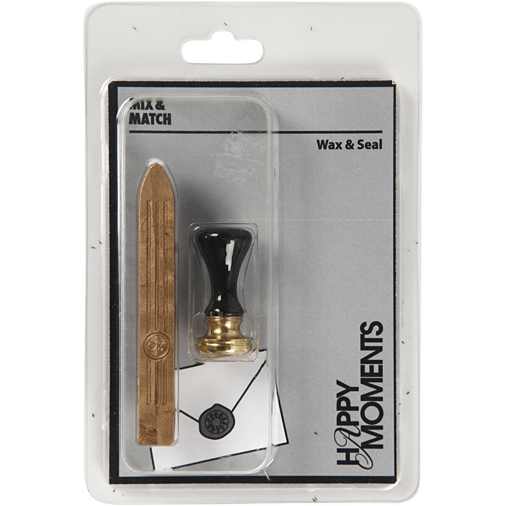 Zegel set, d 17 mm, goud, 1 set [HOB-270282]