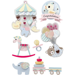 3D stickers, baby, H: 25-70 mm, B: 20-55 mm, dikte 7 mm, 12 stuk/ 1 doos [HOB27095]