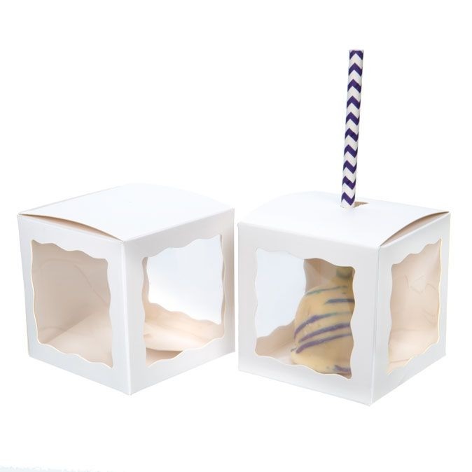 Kraftdoosjes Wit met 3 vensters 7,5x7,5x7,5cm (25 stuks) [WGWG348]