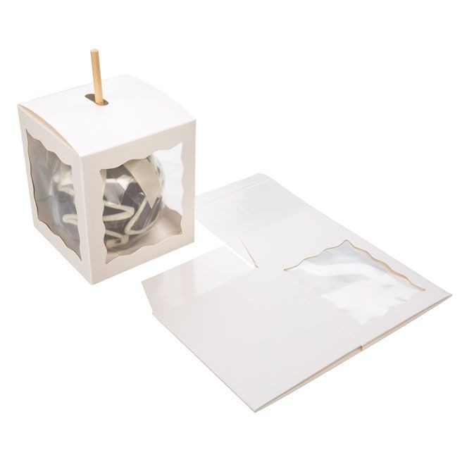 Kraftdoosjes Wit met 3 vensters 10,2x10,2x11,7cm (25 stuks) [WGWG349]