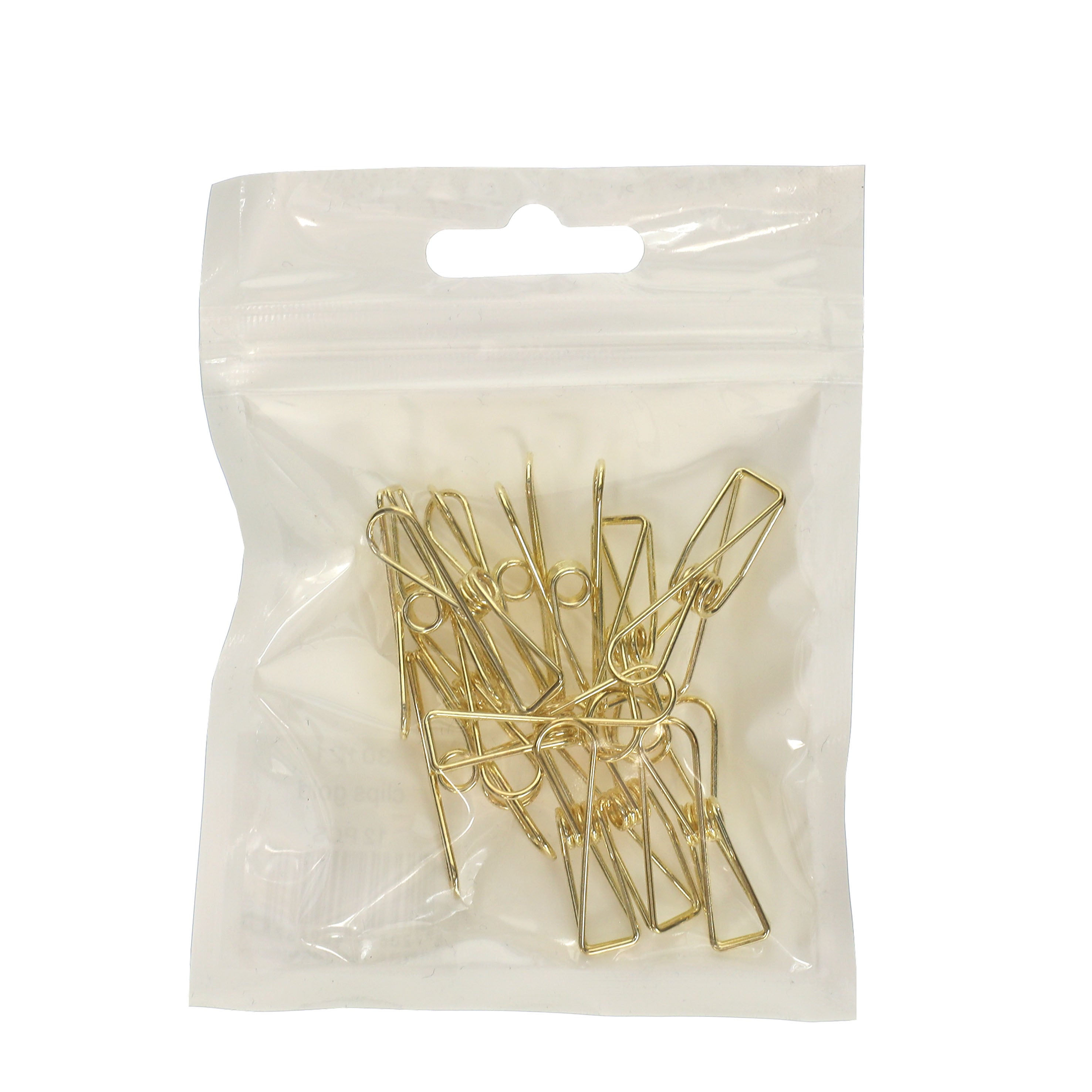 Clips goud 3x0,6cm (set van 12 st) [IFS-30121]