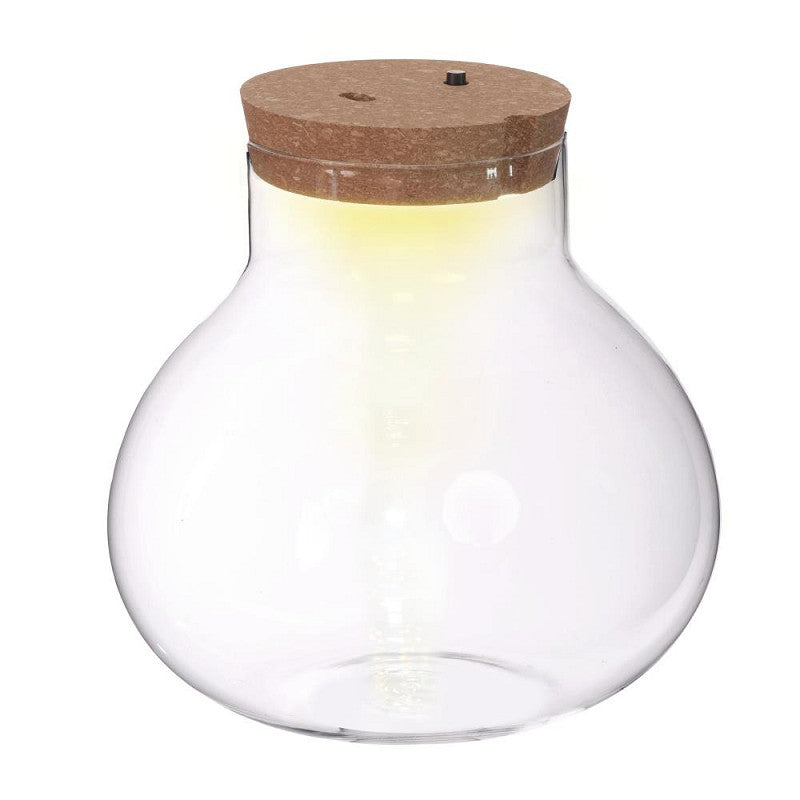 Terrarium met kurk, accu en usb-c stekker Ø20,5 h.20 cm (1 stuk) [IFS-30189]
