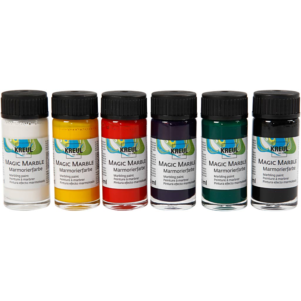 Magic Marble Paint, standard colours, 6x20 ml