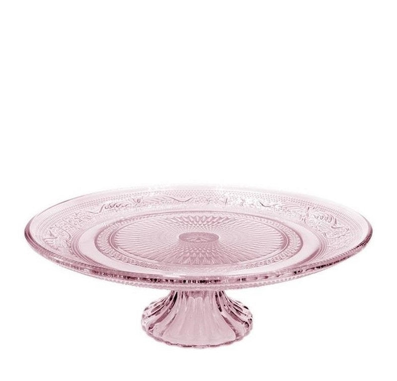 Pie plateau Glass w. base Pink Ø29x H: 9 cm (1 pc)