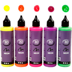 3D liner, neon kleuren, 5x100 ml/ 1 doos [HOB-30387]