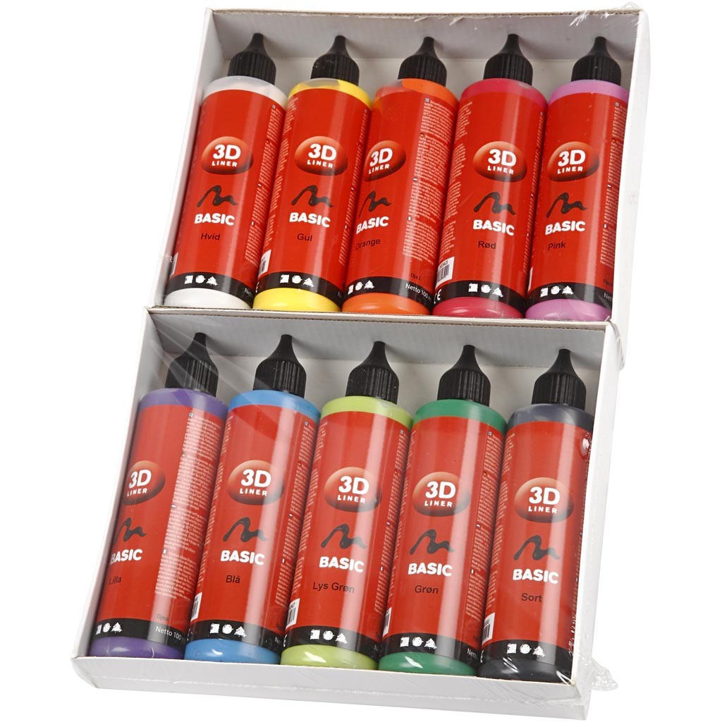 3D liner, diverse kleuren, 10x100 ml/ 1 doos [HOB-30388]