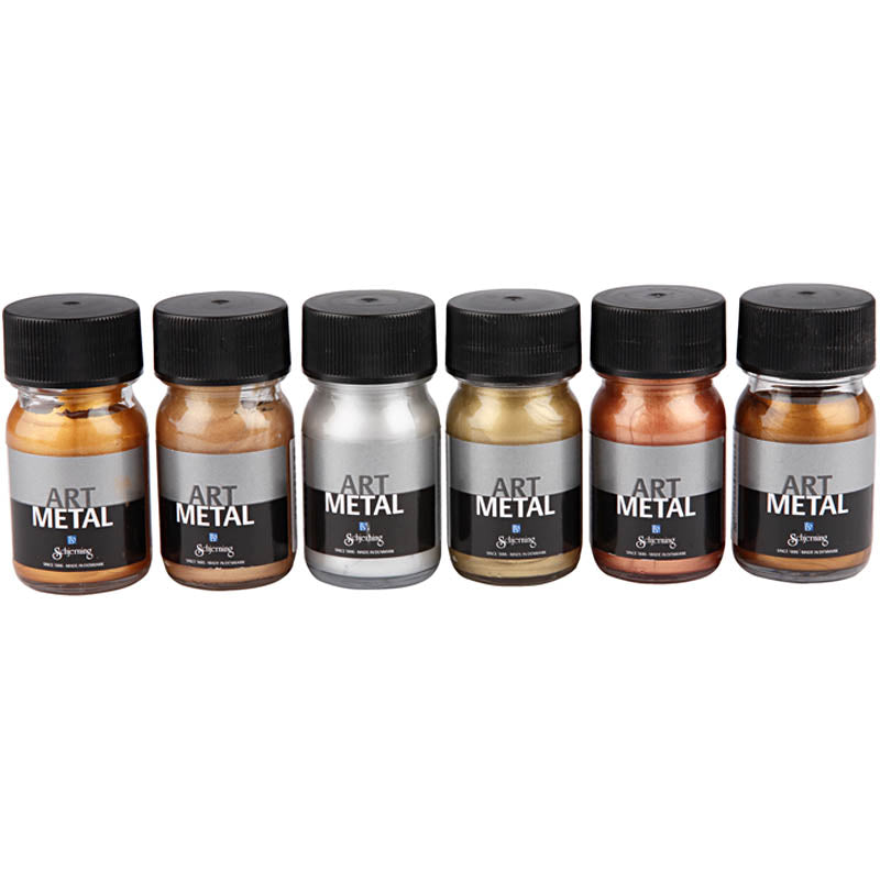 Craft Paint Metallic, no. 5102, 5104, 5106, 5108, 5109, 5110, metallic colours, 6x30 ml