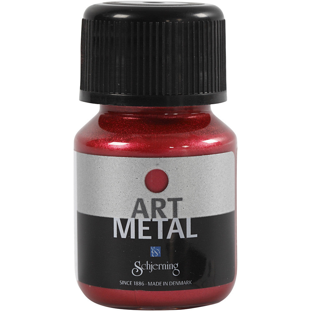 Hobbyverf Metallic, Lava rood(5112), 30 ml/ 1 fles [HOB-307150]
