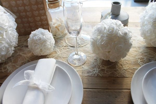 Deco "Rozenbal" Ø 10cm wit Schuim (1 stuks) [IFS-31210]