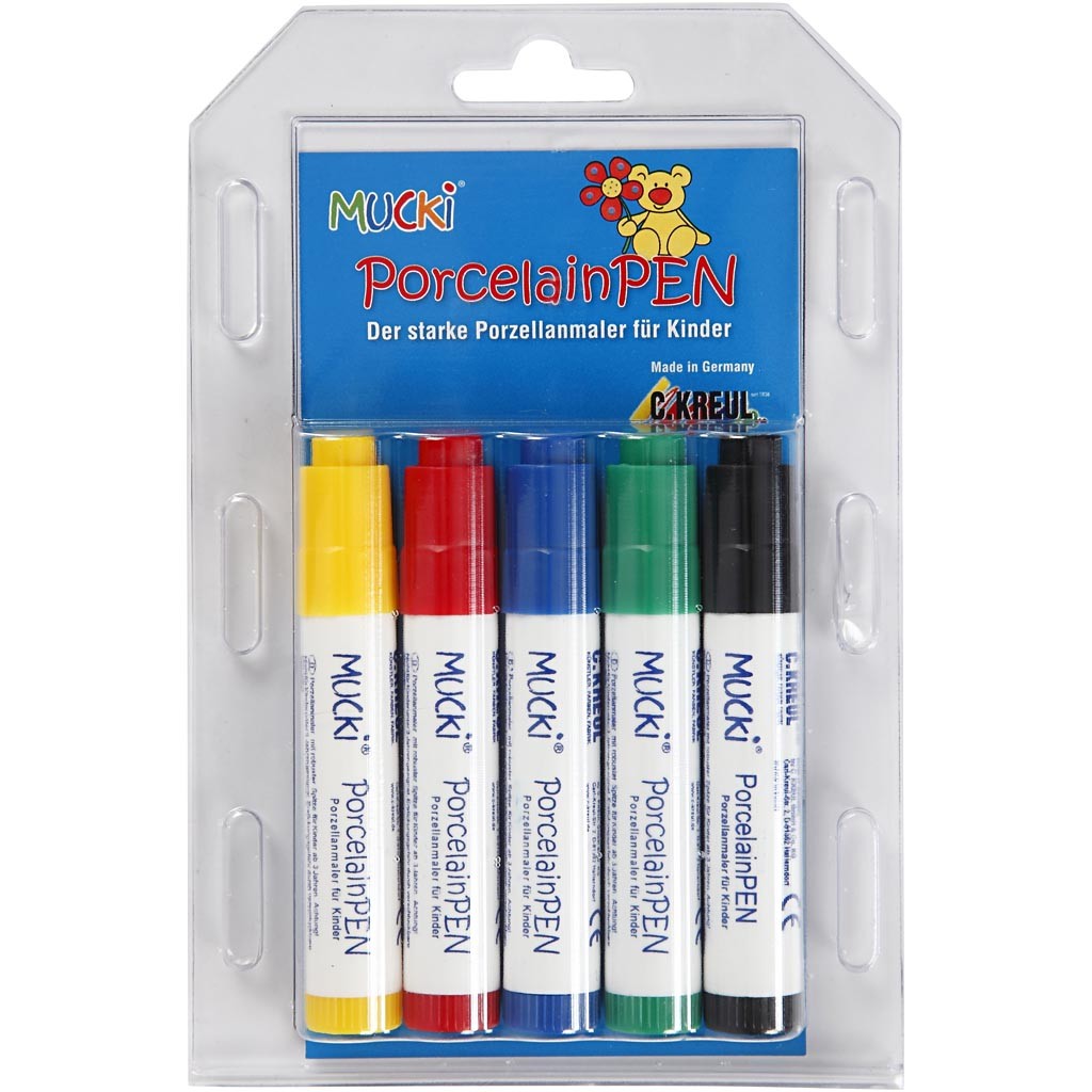 Glas- & Porseleinstiften, lijndikte 2-5 mm, diverse kleuren, 5 stuk/ 1 doos [HOB-31655]