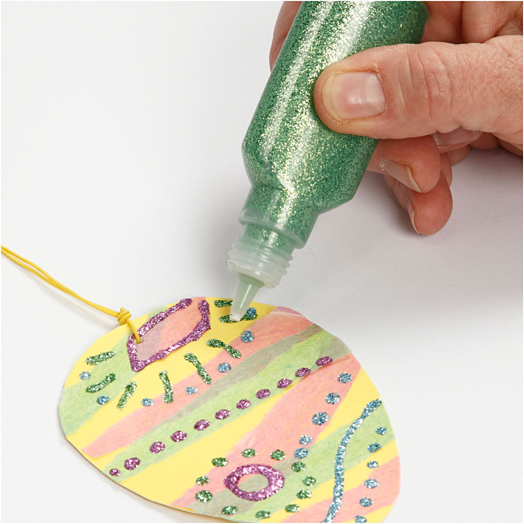 Glitterlijm, diverse kleuren, 12x25 ml/ 1 doos [HOB-318200]