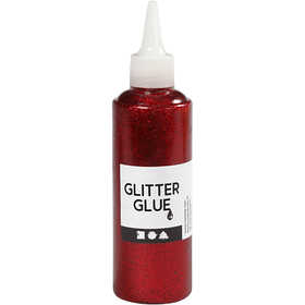 Glitterlijm, rood, 118 ml/ 1 fles [HOB-31822]