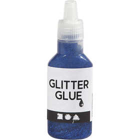 Glitterlijm, donkerblauw, 25 ml/ 1 fles [HOB-318250]