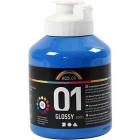 Acrylverf Glossy, primair blauw, 500 ml/ 1 fles [HOB-32008]