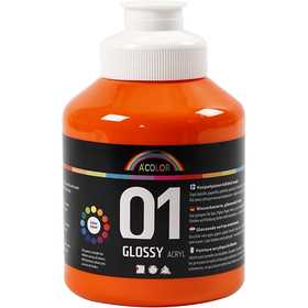Acrylverf Glossy, oranje, 500 ml/ 1 fles [HOB-32014]