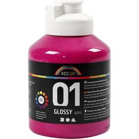 Acrylverf Glossy, roze, 500 ml/ 1 fles [HOB-32020]