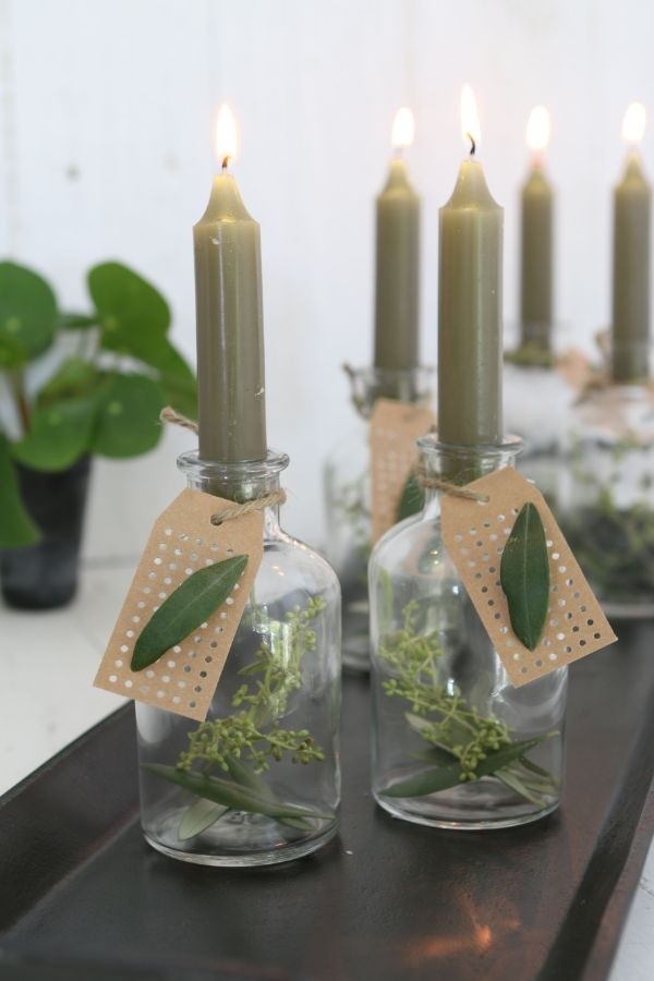 Kaarsen taps mosgroen 11cm hoog (set van 7 stuks) [IFS-32160]