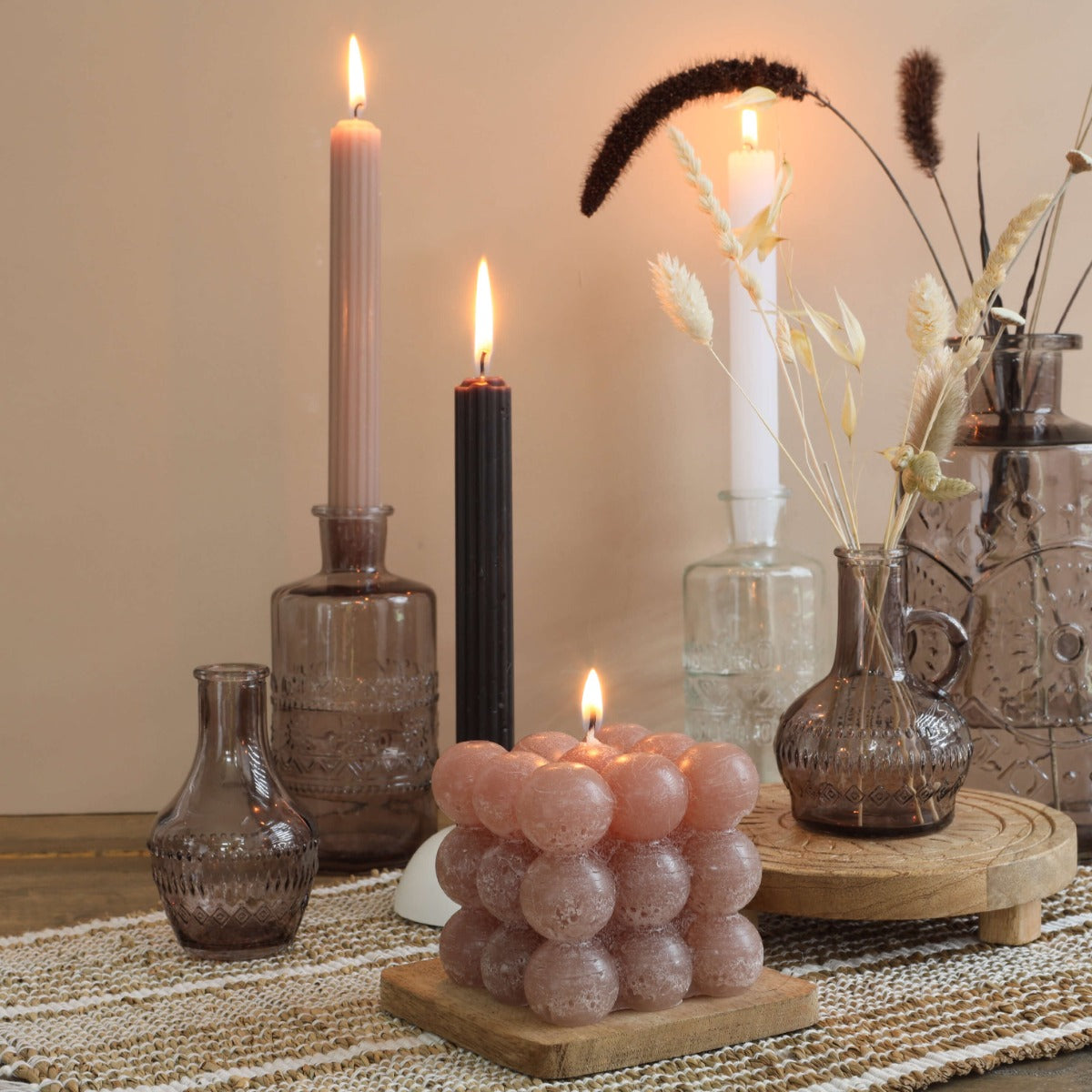 Bloemenvaasje Porto Ø7,5cm en 14,5cm hoog Grijs (12 st.) [IFS-29746]