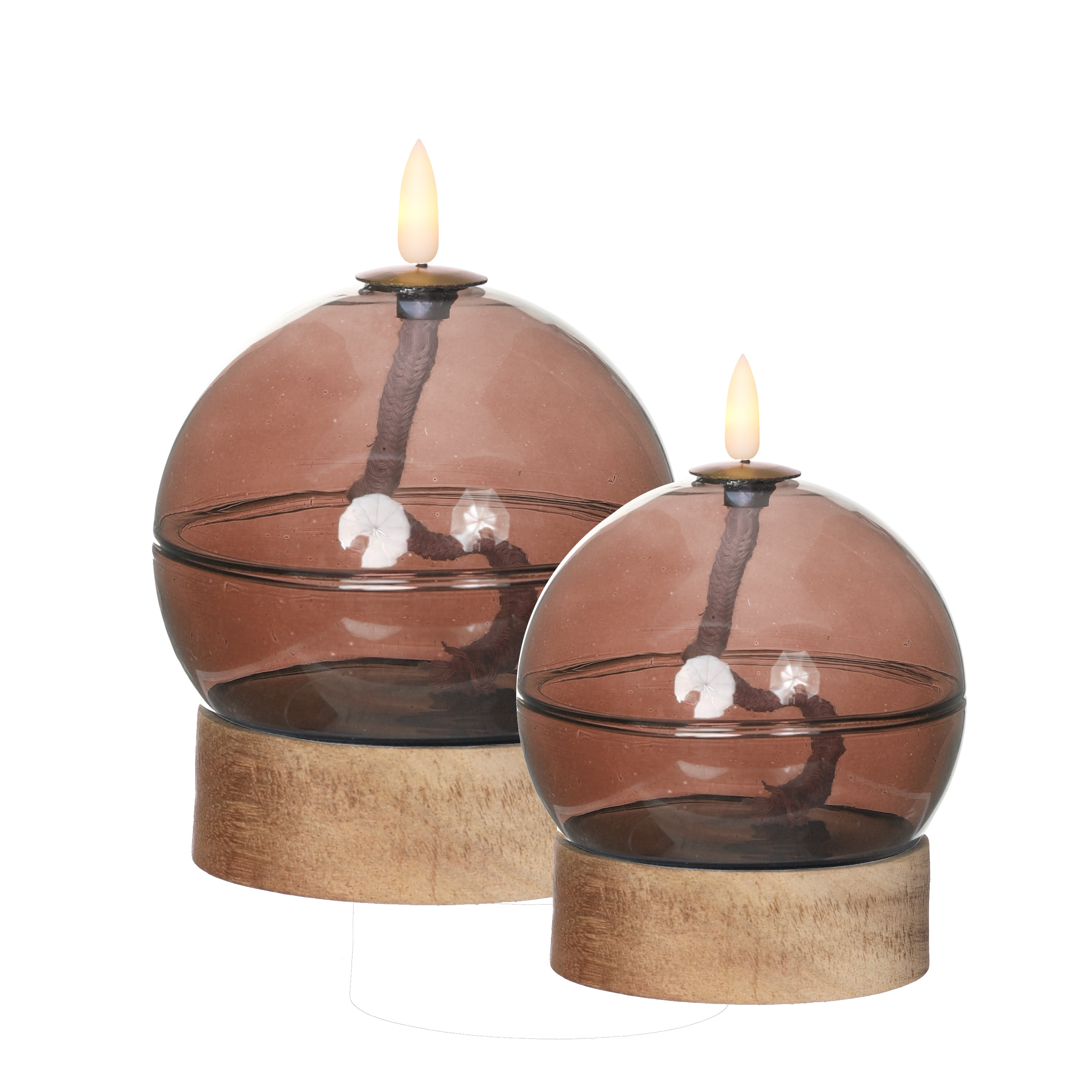 Led olielamp h13,5 Ø10 cm mahonie (1 st) [IFS-32809]