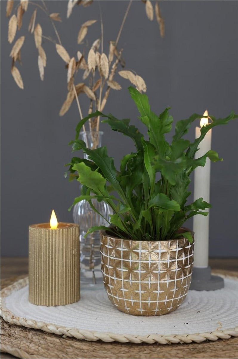 Hanoi pot Ø7,5 x h:6,4 cm Goud (6 stuks) [IFS-33851]