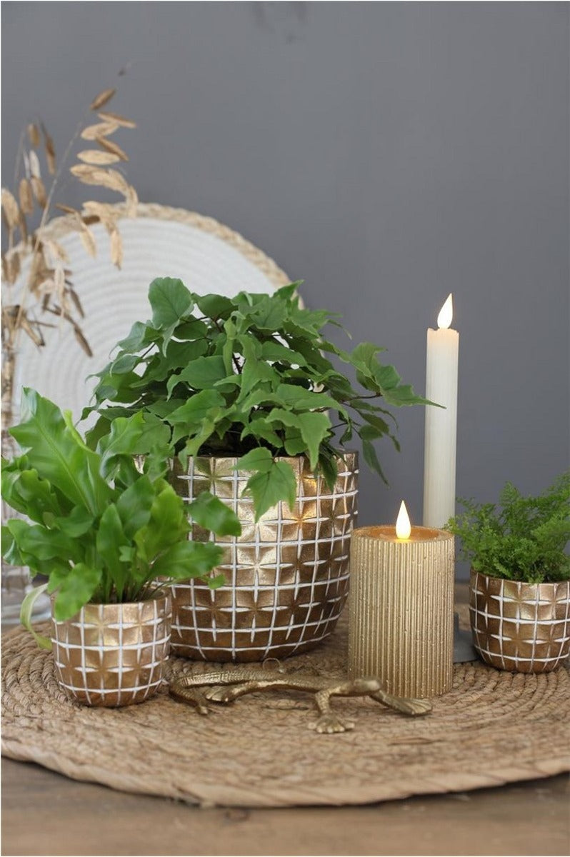 Hanoi pot Ø7,5 x h:6,4 cm Goud (6 stuks) [IFS-33851]