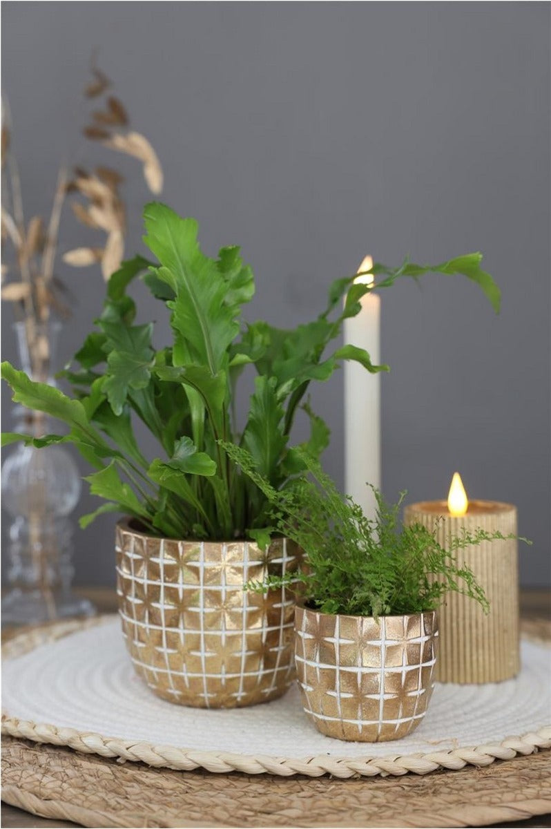 Hanoi pot Ø10 x h:8,4 cm Goud (6 stuks) [IFS-33852]