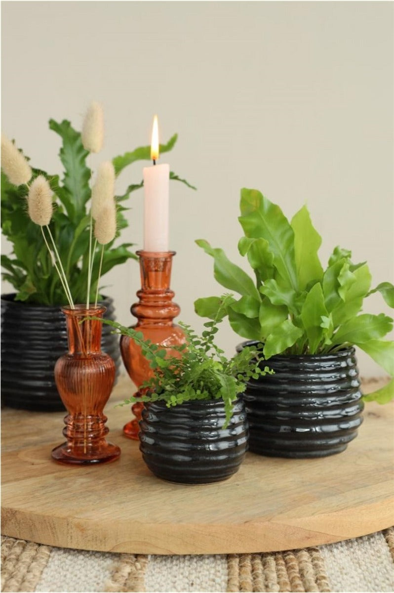 Pot Black Antraciet Rise Ø13 x h: 15,5 cm (4 stuks) [IFS-33975]