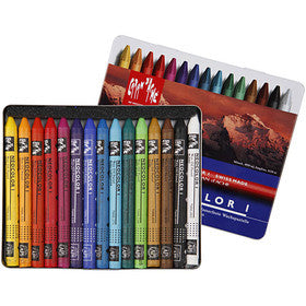 CARAN D’ACHE Neocolor I, L: 10 cm, dikte 8,5 mm, diverse kleuren, 15 stuk/ 1 doos [HOB-34014]