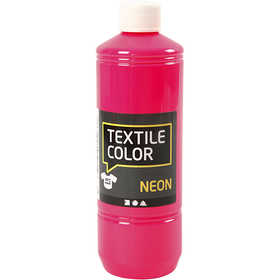 Textielkleur, neon roze, 500 ml/ 1 fles [HOB-34214]