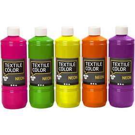 Textielkleur, diverse kleuren, 5x500 ml/ 1 doos [HOB-34228]