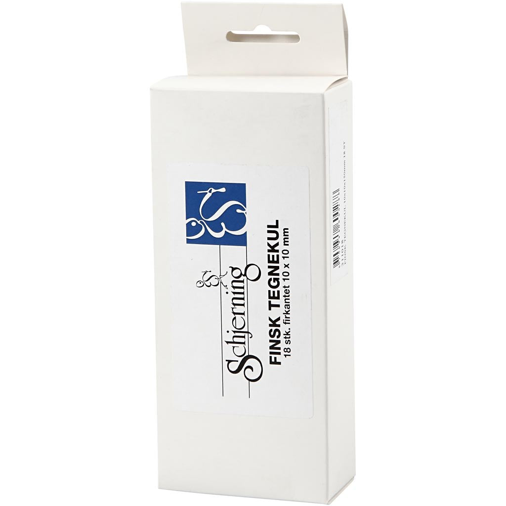 Houtskool sticks, L: 15 cm, afm 10x10 mm, 18 stuk/ 1 doos [HOB-34467]