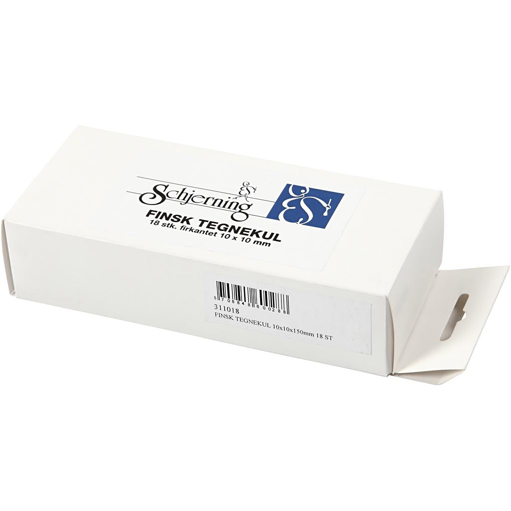 Houtskool sticks, L: 15 cm, afm 10x10 mm, 18 stuk/ 1 doos [HOB-34467]