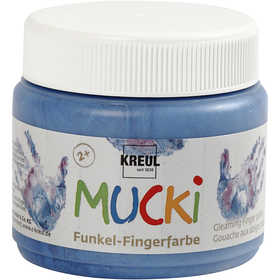 Mucki Vingerverf, metallic blauw, 150 ml/ 1 Doosje [HOB-34755]