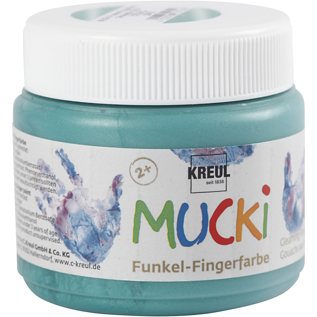 Mucki Vingerverf, groen metallic, 150 ml/ 1 Doosje [HOB-34756]
